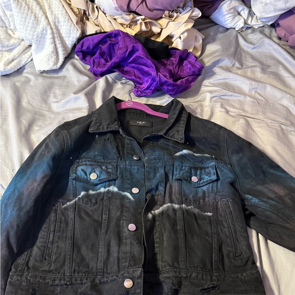 AMIRI Dark Blue Denim Jean Jacket Classic Design